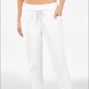 Fabletics White Crop Joggers NWT XS